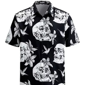 Chemise homme à manches courtes, imprimé floral tropical, décontractée, boutonnée, colorée, pour l'été, plage - Product Image 1