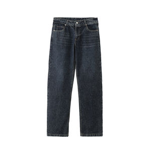 Jeans Anchos de Cintura Alta Estilo Y2K Premium con Estampado de Leopardo y Lazo con Logotipo, Pantalones Vaqueros Ecológicos para Mujer, Ropa Urbana - Product Image 1