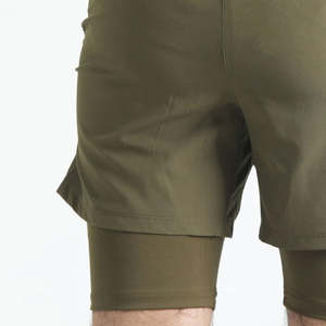 Shorts de jogging classiques pour hommes, séchage rapide, multi-poches, taille élastique, motif uni, entraînements décontractés, teinture unie, service OEM - Product Image 2