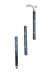 Bastón Tradicional de Madera con Mango de Latón Tallado, Negro, Ajustable, para Cuidado en el Hogar - Product Image 1