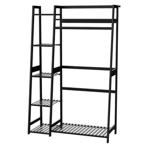 Appendiabiti in bambù autoportante con ripiani, organizer indipendente per camera da letto e soggiorno - Product Image 1