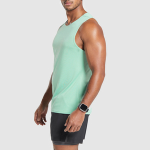 High Quality Low Price <b>Men</b> Sleeveless Gym <b>Singlet</b> Quick Dry <b>Men</b> Clothing Summer O Neck Tank Top - Product Image 2