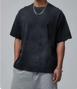 Camisetas y Pantalones Cortos de Algodón Vintage de 260 g/m² para Hombre, Lavado Ácido, Diseño Oversize con Cuello Redondo y Estampado de Personajes, Estilo Casual - Product Image 4