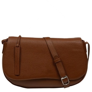 Premium Quality Women’s Genuine Leather in Brown Crossbody Chest <b>Bag</b> Minimalist Lichee Pattern Adjustable Strap Buckle Closure - Product Image 6