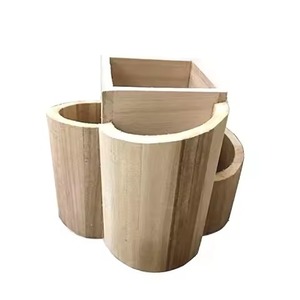 Porte-stylos rectangulaire en bois, organisateur de bureau minimaliste, rangement de bureau pour crayons et stylos, pour l'école et le bureau - Product Image 5
