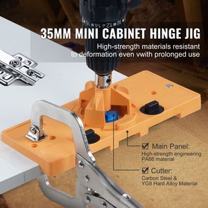 Plantilla de nailon PA66 para bisagras ocultas de acero, para bisagras de gabinete, ángulo de apertura de 110 grados, taladro preciso con accesorios de abrazadera tipo C - Product Image 2