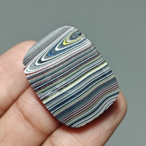 Cabochon en Fordite |   Coussin de protection pour peinture automobile Detroit |   28x22x5 mm. |   14 Ct. |   E759 - Product Image 6