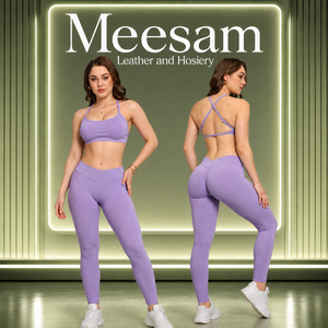 Ensemble de yoga uni en gros, Spandex/Polyester, respirant, écologique, taille mi-haute, manches longues, haute qualité - Product Image 1