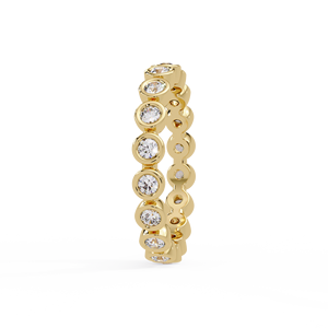 Anillos de Compromiso y Matrimonio de Oro Sólido de 14K con Engaste de Diamantes Cultivados en Laboratorio de Corte Brillante, Baño de Rodio, DEF-VVS - Product Image 3