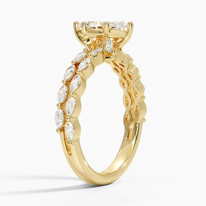 Magnifique bague de fiançailles en or avec pierre de style diamant étincelant, bijou de mariage, cadeau pour femme - Product Image 1