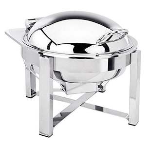 Recipiente profesional de acero inoxidable para calentar comida tipo buffet con tapa de vidrio para equipos de catering - Product Image 1