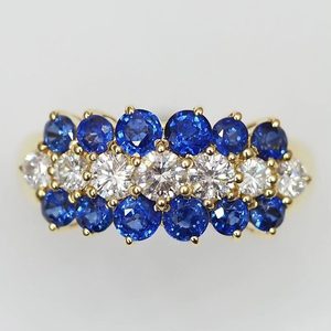 Delicate <b>Blue</b> White Round Diamond <b>Ring</b> Solid Gold Wedding Jewelry Party Wear Gift Elegant <b>Ring</b> for Women - Product Image 1