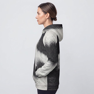 Hoodie en cuir de vache véritable pour femme, fermeture éclair, avec poches latérales - Product Image 3