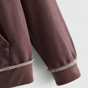 Sweat à capuche zippé pour homme, personnalisé, 100% Coton épais, coupe oversize et carrée, avec impression numérique intégrale de strass, effet délavé à l'acide et vieilli vintage - Product Image 4