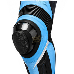 Traje de Motociclismo de Cuero para Hombre, Azul, Negro y Blanco, de Una Pieza, con Bloques de Color, Protección y Resistencia al Agua - Product Image 5