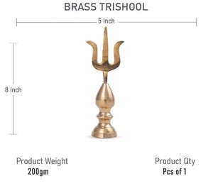 Soporte de latón artesanal para el ídolo Trishul, para la decoración espiritual del templo en el hogar - Product Image 2