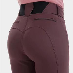 Pantalon d'équitation personnalisé pour femme 2026 avec genouillères, violet foncé, coupe élastique, pour l'équitation 2026 - Product Image 4