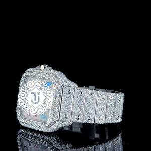 Reloj de Lujo en Oferta, Caja Cuadrada de Acero Inoxidable de 41 mm, con Diamantes, Bisel de Cristal Completo, Movimiento Mecánico ETA, Resistente al Agua - Product Image 4