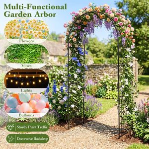Arche de jardin en métal robuste de 87 pouces de hauteur pour plantes grimpantes, arche de jardin extérieure - Product Image 6