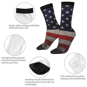 Chaussettes en coton pour hommes de qualité supérieure, broderie en laine, motif drapeau américain, antidérapantes, chaussettes courtes décontractées pour l'automne et les sports d'été - Product Image 3