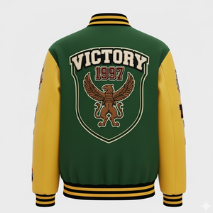 Chaqueta Varsity Extra Grande para Hombre con Bordado Chenille en la Parte Delantera, Estilo Urbano, Resistente al Viento, Ecológica y Transpirable - Product Image 5