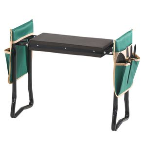 Accessori per Attrezzi da Giardino: Sgabello Pieghevole Resistente con Cuscino per Ginocchia da 20 cm e 2 Borse Porta Attrezzi - Product Image 1