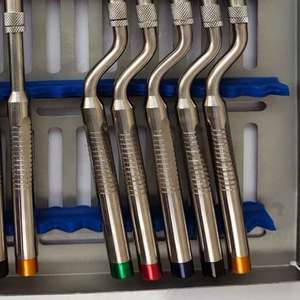 Kit d'osteotomes pour sinus lift, manuel, en acier inoxydable, autoclavable, ensemble droit, marteau convexe Mead, cassette, instruments dentaires, oral - Product Image 6