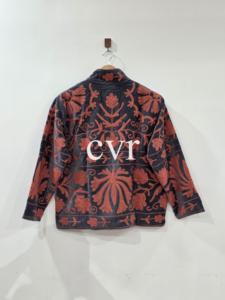 เสื้อโค้ทกำมะหยี่ปักมือ คอจีน ไซส์ใหญ่ ลายดอกไม้ สำหรับผู้หญิง เสื้อคลุมฤดูใบไม้ร่วง แขนยาว สไตล์จีน - Product Image 2