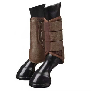 Botas Protectoras de Tendones para Caballos, de Color Sólido, Personalizadas, de Cuero y Neopreno, Duraderas, para Deportes Ecuestres - Product Image 5
