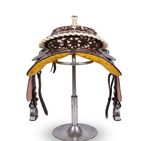 Selle de cheval en cuir pour barrel racing western avec arceau en fibre de verre, disponible en 15 à 17 pouces, équipement équestre, matériel pour chevaux - Product Image 4