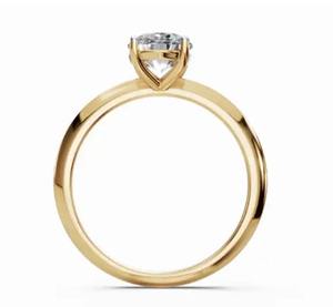 Bague solitaire Zenobia avec diamant de laboratoire taille ovale en or jaune, rose et blanc 9kt, 14kt ou 18kt, 0,30 carat, bijoux durables - Product Image 3