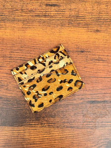 Cartera de cuero genuino con estampado de leopardo metálico para cabello nuevo para tendencia Unisex, tarjetero de crédito, regalo de moda de viaje, bolsillo para monedas - Product Image 2