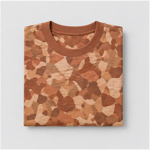 Camiseta de Manga Corta para Hombre con Estampado de Camuflaje de Fragmentos de Terrazo de Arcilla de Cobre Personalizada MTS-CAMO-0017 - Product Image 5