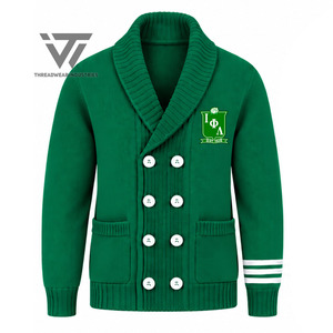 Cardigan en tricot brodé personnalisé pour femme, col châle croisé, motif Iota Phi Lambda Sorority, style grec uni - Product Image 1