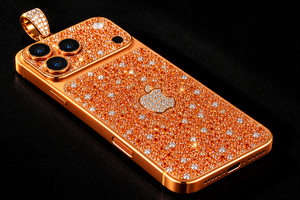 เคสโทรศัพท์ลายหินอ่อนพร้อมจี้มอสซาไนต์สีโรสโกลด์สำหรับ iPhone 16 Pro Max - Product Image 3