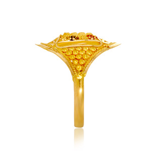 Maharani Heritage Temple Gold <b>Statement</b> <b>Ring</b> for Women Traditional Broad Antique Designer Gold <b>Ring</b> Ethnic Fashion Jewelry - Product Image 3