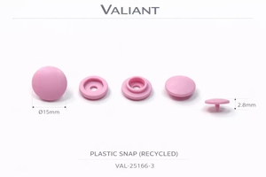 Bouton-pression rond en plastique recyclé Valiant 10 mm, deux pièces, à coudre, écologique, Chine - Product Image 4