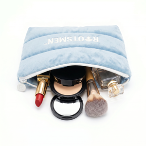 Quilted Polyester Fashion Zipper Closure Cosmetic Bag Clutch Flat-mouthed Customizable with Logo - Product Image 6