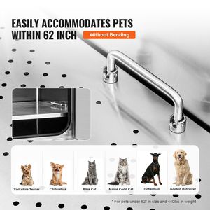 62\" Professional Stainless Steel <b>Dog</b> Grooming Tub Pet Cleaning Bathing Station Ramp Faucet Soap Box Rich Accessory <b>Bath</b> for - Product Image 4