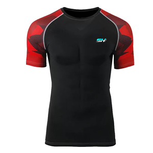 Rashguard de haute qualité pour homme, manches courtes, col rond, vêtement d'entraînement de combat, vêtement de sport, rashguard avec design personnalisé - Product Image 1