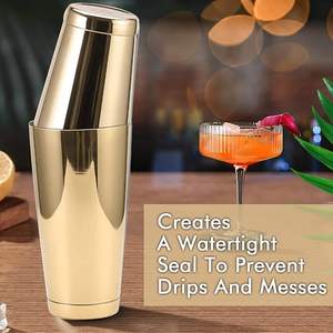 Ensemble de shaker Boston professionnel en acier inoxydable doré, 18 oz et 28 oz, deux pièces, pour barman, ustensiles de bar robustes - Product Image 3