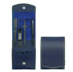 Custom Made Luxurious Stainless Steel 5-in-1 <b>Nail</b> Clipper Scissors Files Professional Infant Adult Manicure Set 4 Pcs Leather - Product Image 2