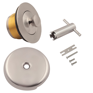 Kit de conversion de drain de baignoire de qualité supérieure, entièrement en laiton, finition nickel brossé, pour plomberie de salle de bain, disponible à la vente - Product Image 3