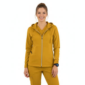 Blouses d'infirmière personnalisées avec logo, blouses médicales à fermeture éclair intégrale pour femmes, uniformes médicaux à capuche, blouses de médecin à manches longues, blouses d'hôpital et de clinique - Product Image 1