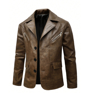 Chaqueta de Cuero para Hombre de Alta Calidad al por Mayor, el Mejor Diseño, Transpirable, Ropa OEM, Venta Caliente, Tela de Lona Transpirable, Ropa Urbana - Product Image 1