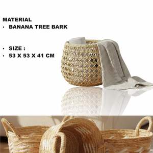 X GENTONG Ensemble de 2 paniers artisanaux en écorce de bananier - Product Image 2