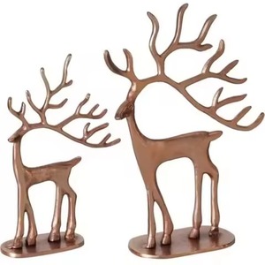 Collection de rennes de Noël haut de gamme, figurines décoratives en métal pour la décoration saisonnière - Product Image 2