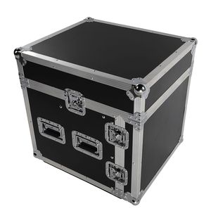 Cabinet Rack 4U 8U 12 Posti per Mixer DJ Inclinato con 4 Ruote, Nero e Argento, per Strumenti Musicali - Product Image 1