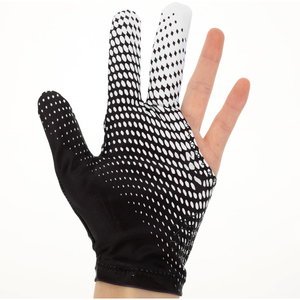 New Half Finger Billiards Glove Black Mesh <b>Back</b> Nylon Unisex Left Hand Stretch Breathable Pull on Sports All Seasons - Product Image 2