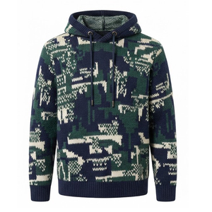 Sudadera con capucha de punto vintage con lavado ácido de alta calidad OEM para hombre, sudadera con capucha pesada de forro polar con cremallera y bordado personalizado - Product Image 3